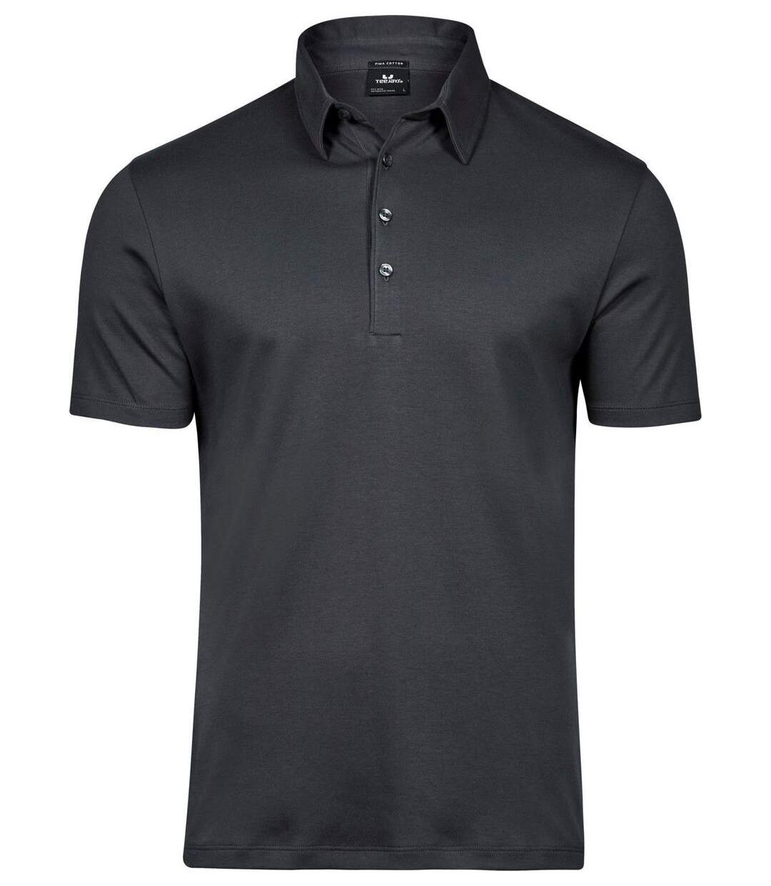 Polo homme premium coton pima - 1440 - gris foncé - manches courtes-1