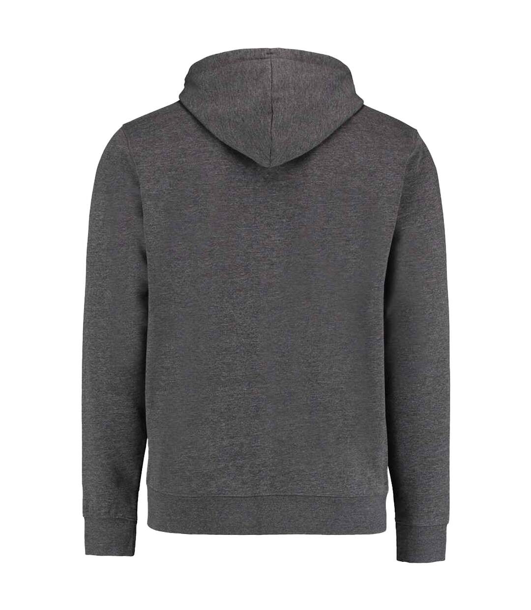 Sweat À Capuche Motif/style Zippé Adulte Gris Foncé Chiné Kustom Kit-2