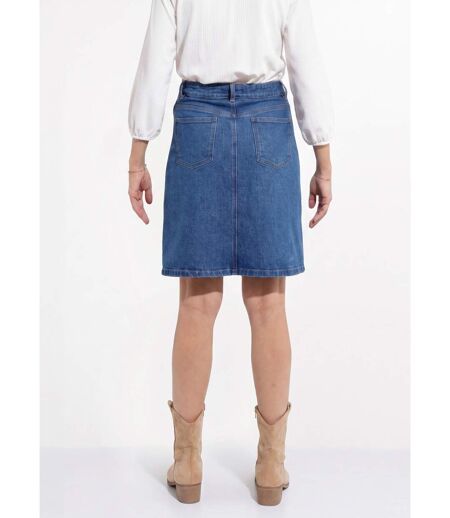 Jupe droite courte en jean 4 poches