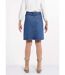 Jupe droite courte en jean 4 poches-2