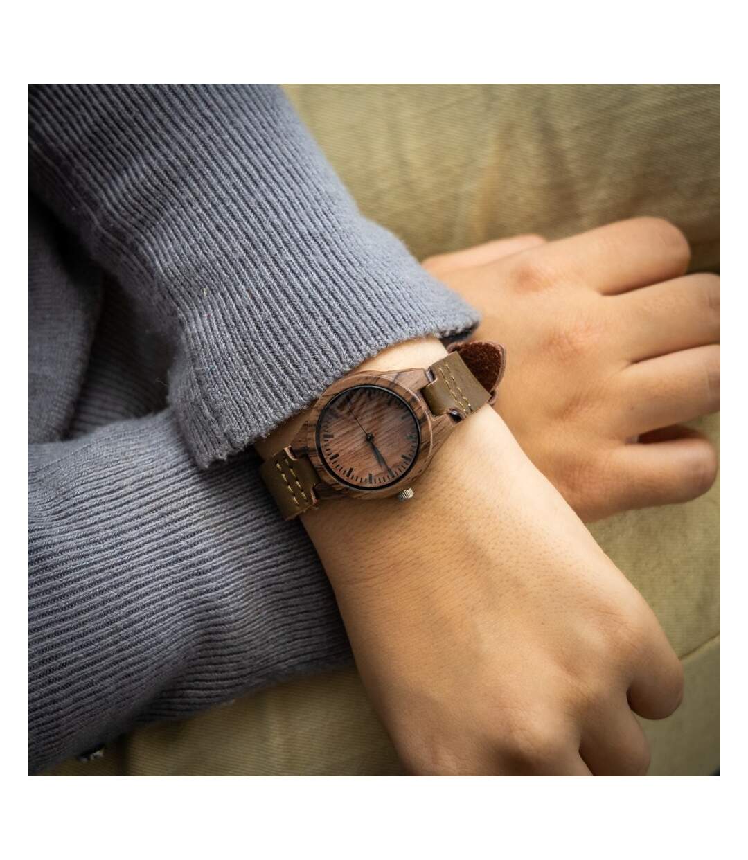 Montre Femme Bracelet Chocolat Bois CHTIME