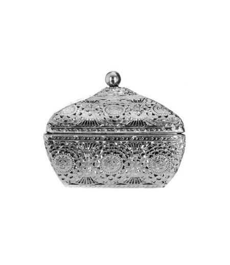 Boîte Métal Déco Ajourée 12cm Argent