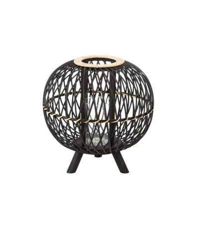 Lanterne Design Boule sur Pied 39cm Noir