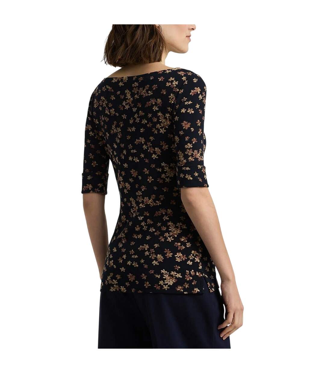 T-shirt Motif/style Floral Femme Bleu Marine Ralph Lauren-3