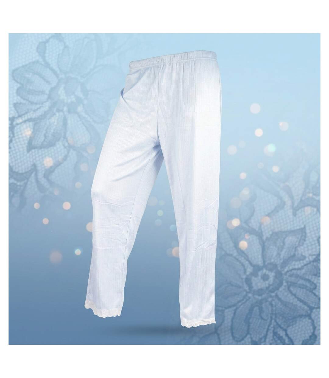 OZABI Pyjama Femme Long Boutonné Dentelle Tissu Ultra Léger-5