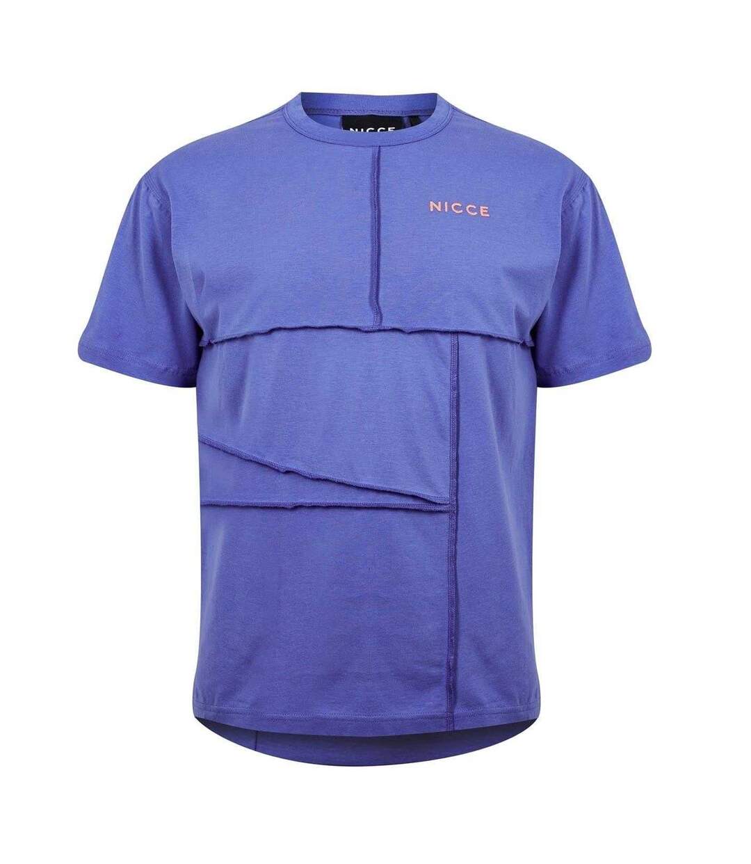 T-shirt Motif/style Coutures Apparentes Merson Homme Bleu Iris Chiné Nicce-2