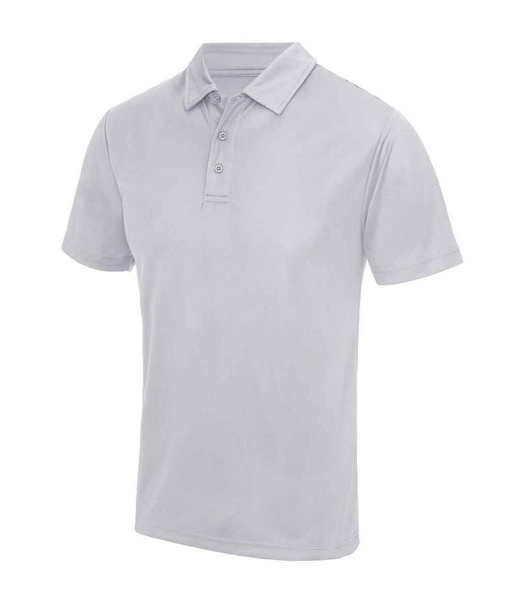 Mens Moisture Wicking Polo Shirt Heather Grey AWDis Cool-1
