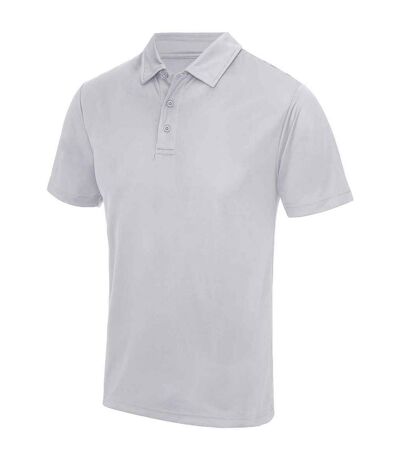 Mens Moisture Wicking Polo Shirt Heather Grey AWDis Cool