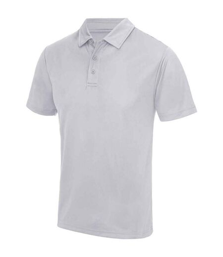 Mens Moisture Wicking Polo Shirt Heather Grey AWDis Cool