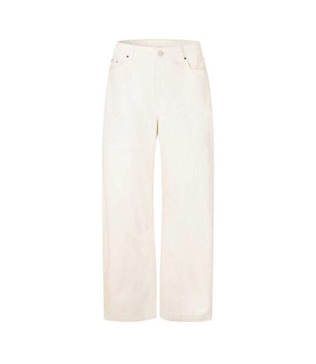 Womens/ladies Wide Leg Barrel Jeans Ecru Couture Club