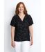 T-shirt court col croisé brillant-1