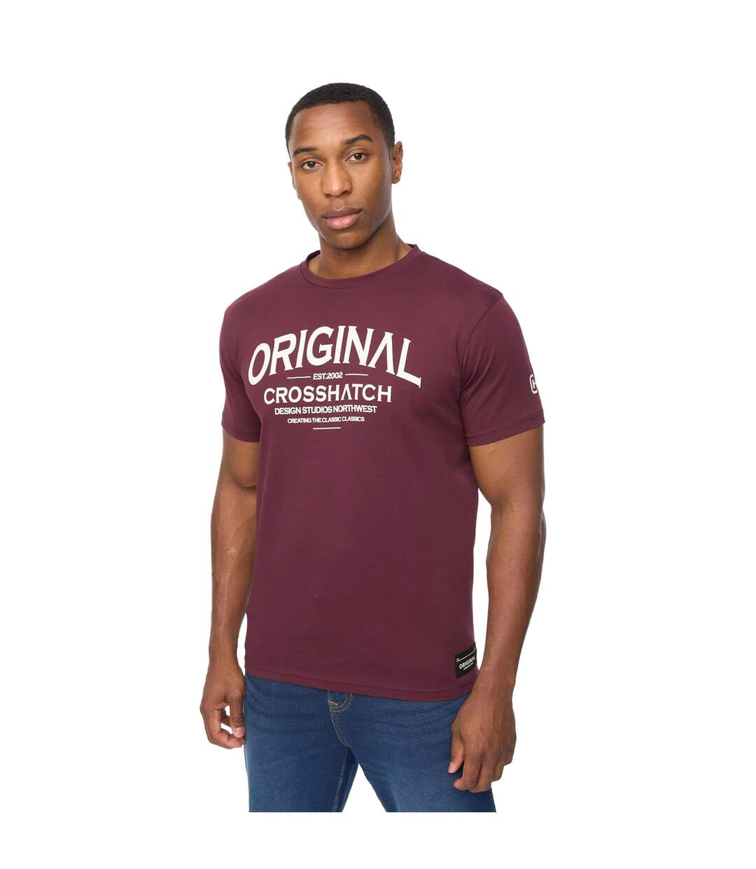 Mens Vintarge T-shirt Raisin Purple Crosshatch-1