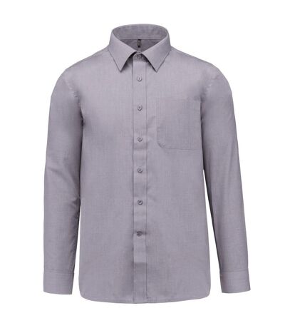 Chemise popeline manches longues - Homme - K545 - gris silver