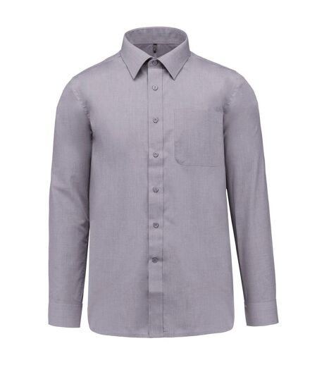 Chemise popeline manches longues - Homme - K545 - gris silver
