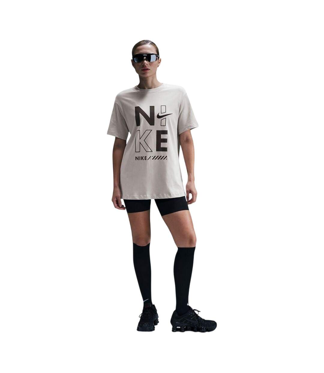 Womens/ladies Graphic Print Crew Neck Regular T-shirt Iron Nike-1