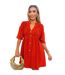 Robe À Smocks Femme Orange Foncé AX Paris-1