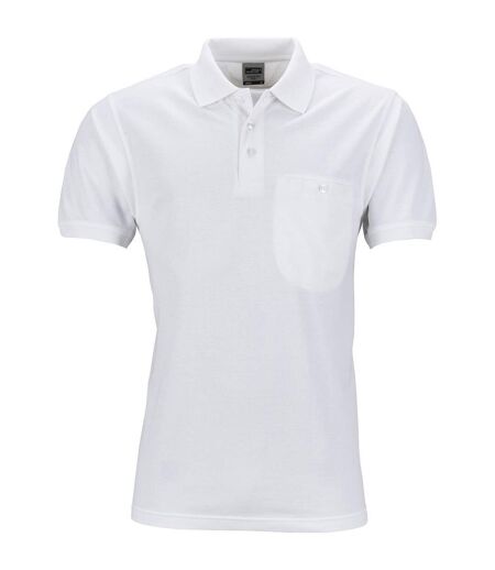 Polo homme poche poitrine - workwear - JN846 - blanc