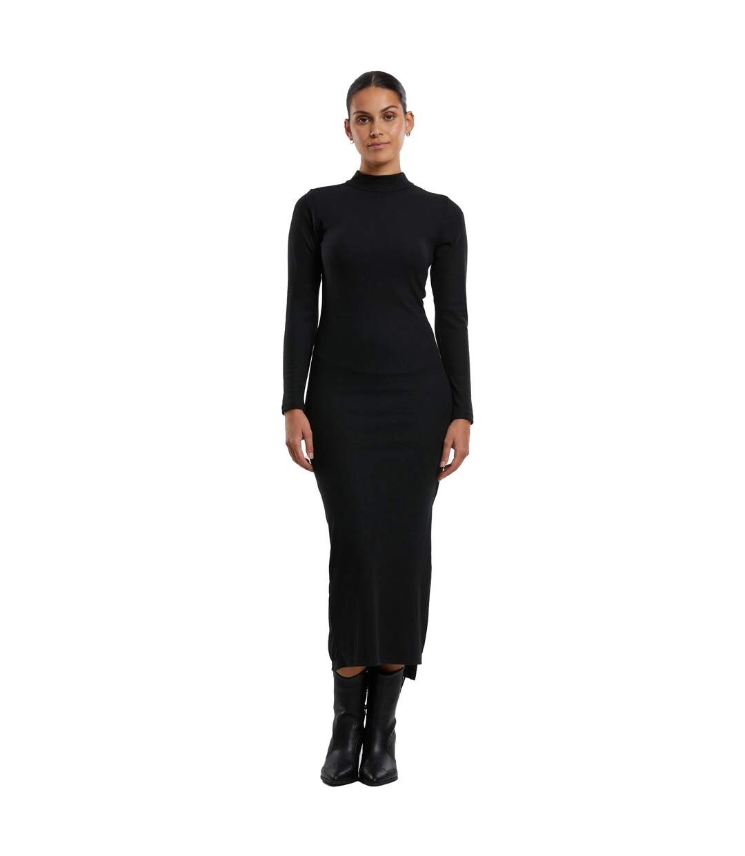 Robe Manches Longues Motif/style Côtelé Femme Noir Urban Classics-1