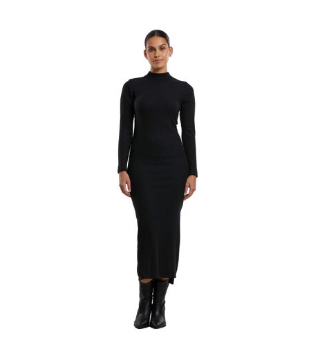 Robe Manches Longues Motif/style Côtelé Femme Noir Urban Classics