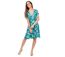 Robe courte féminine MARIKA imprimé floral bleu turquoise Coton Du Monde-1