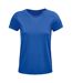 Womens/ladies Crusader T-shirt Royal Blue SOLS-1
