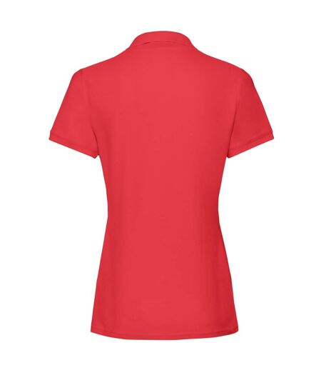 Womens/ladies premium polo shirt red Fruit of the Loom