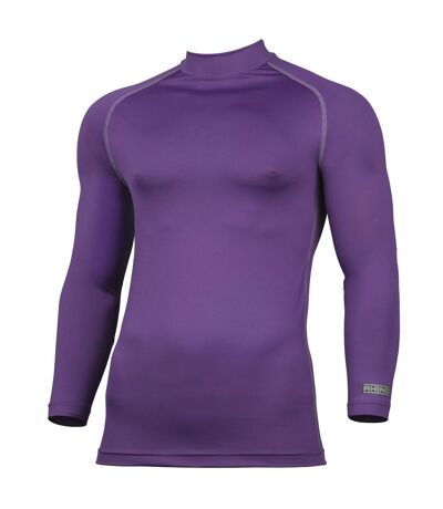 Rhino Mens Thermal Underwear Long Sleeve Base Layer Vest Top (Purple)