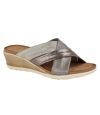 Cipriata Womens/Ladies Anella Crossover Wedge Sandals (Pewter/Silver/Bronze) - UTDF1912