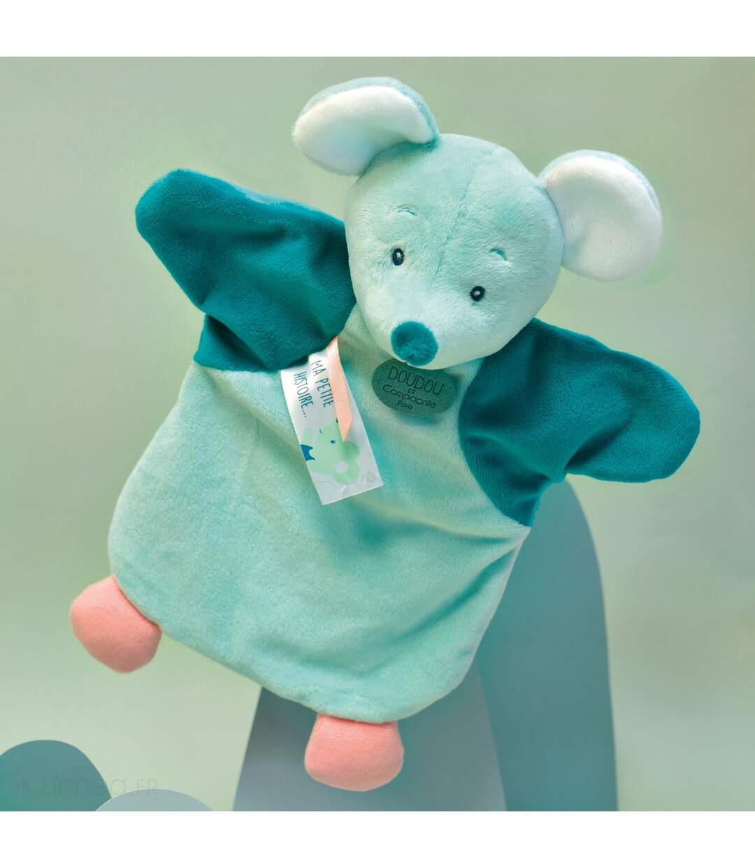 Doudou polyester 2 en 1 collection LES MARIONNETTES Souris-2