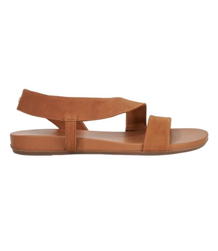 Womens/ladies Lucina Leather Flat Sandals Tan Dune London