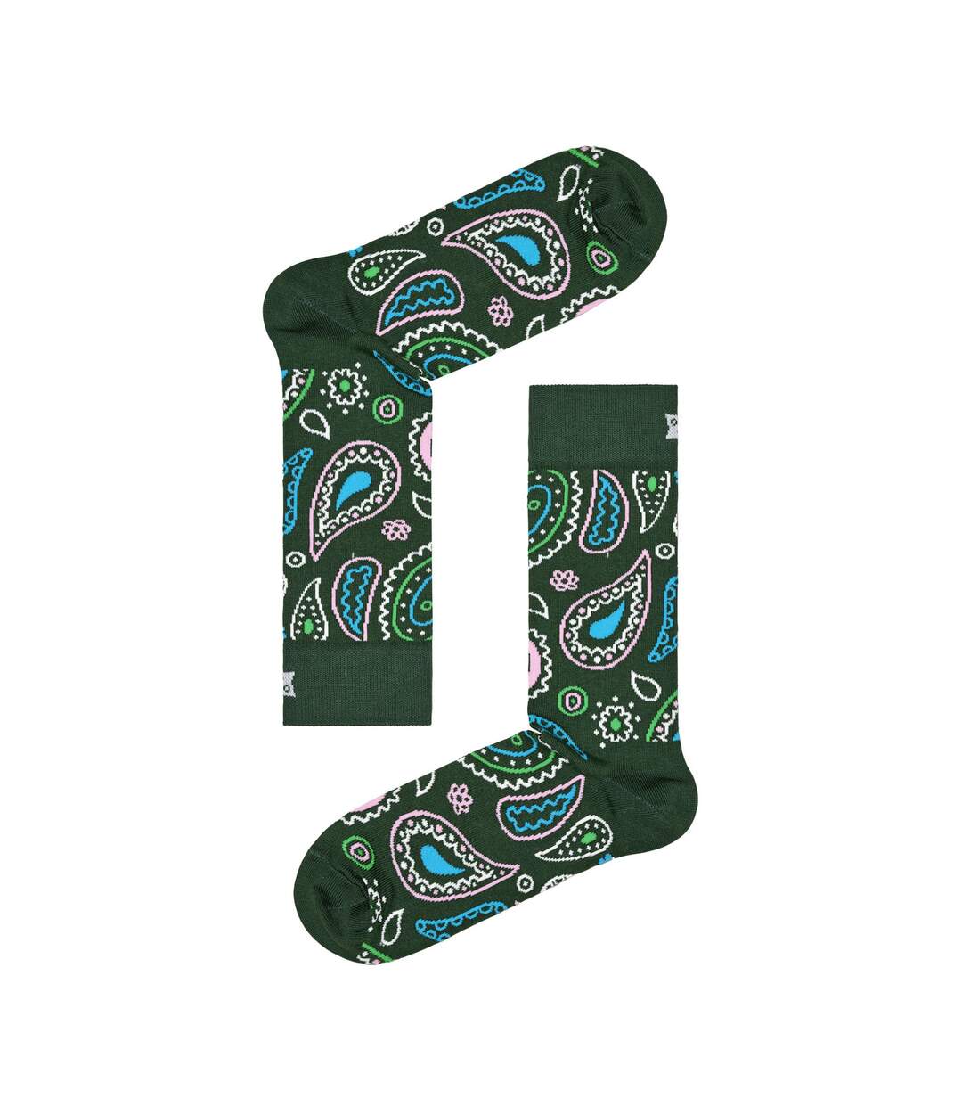1 Pack Mens & Ladies Cotton Green Paisley Design Socks-2