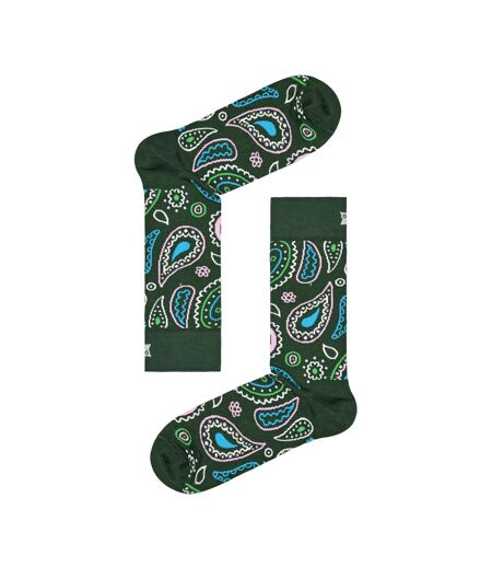 1 Pack Mens & Ladies Cotton Green Paisley Design Socks