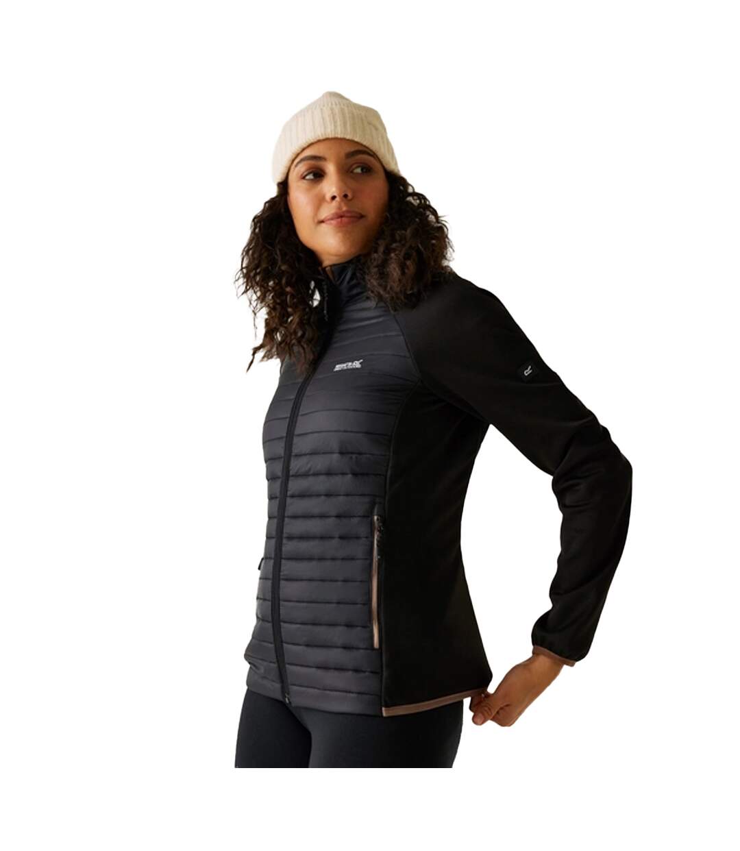 Womens/ladies Clumber Hybrid Jacket Mocha Black Regatta-1
