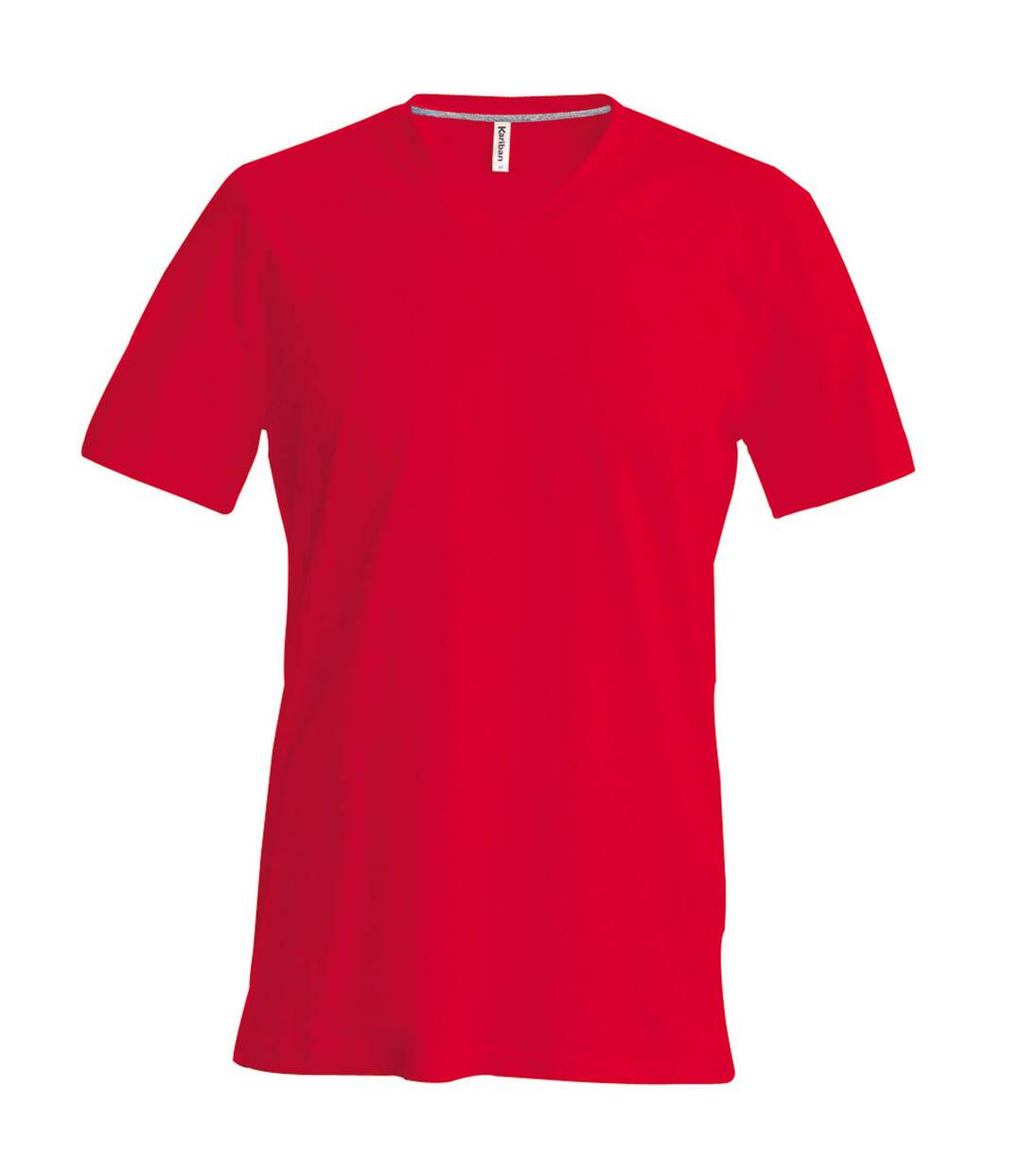 T-shirt à manches courtes et col en v coupe cintrée  pour homme rouge Kariban