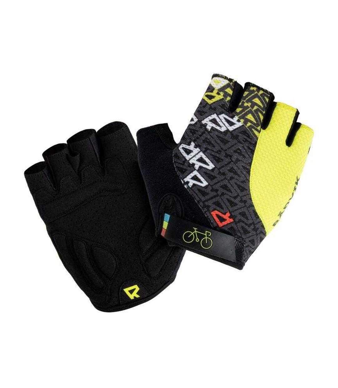 Gants De Cyclisme Motif/style Arrondi Femme Noir Jaune Radvik-3