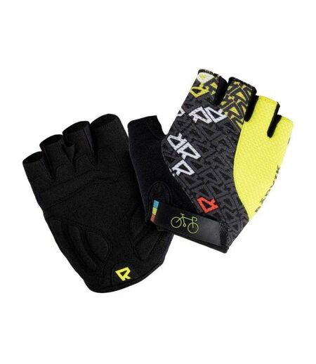 Gants De Cyclisme Motif/style Arrondi Femme Noir Jaune Radvik