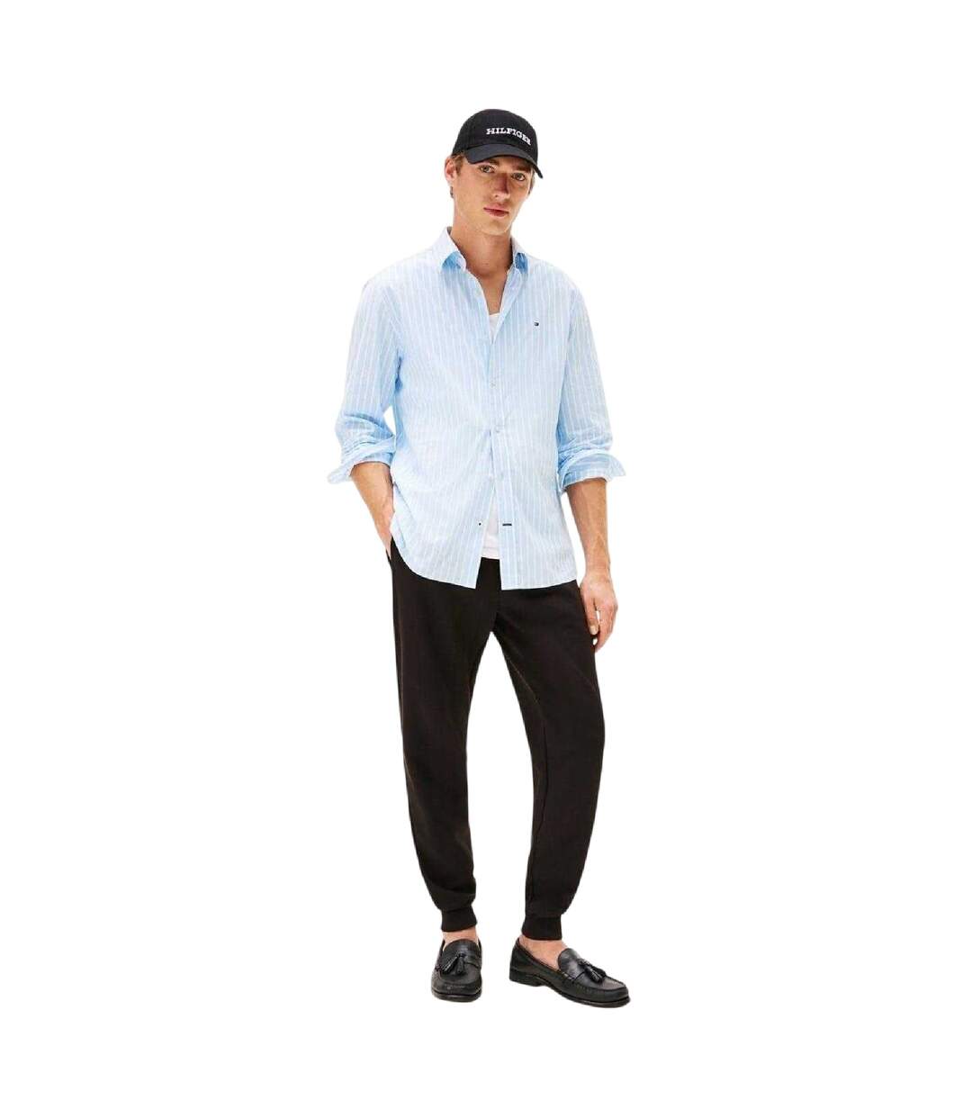 Mens Fleece Regular Joggers Black Tommy Hilfiger-1