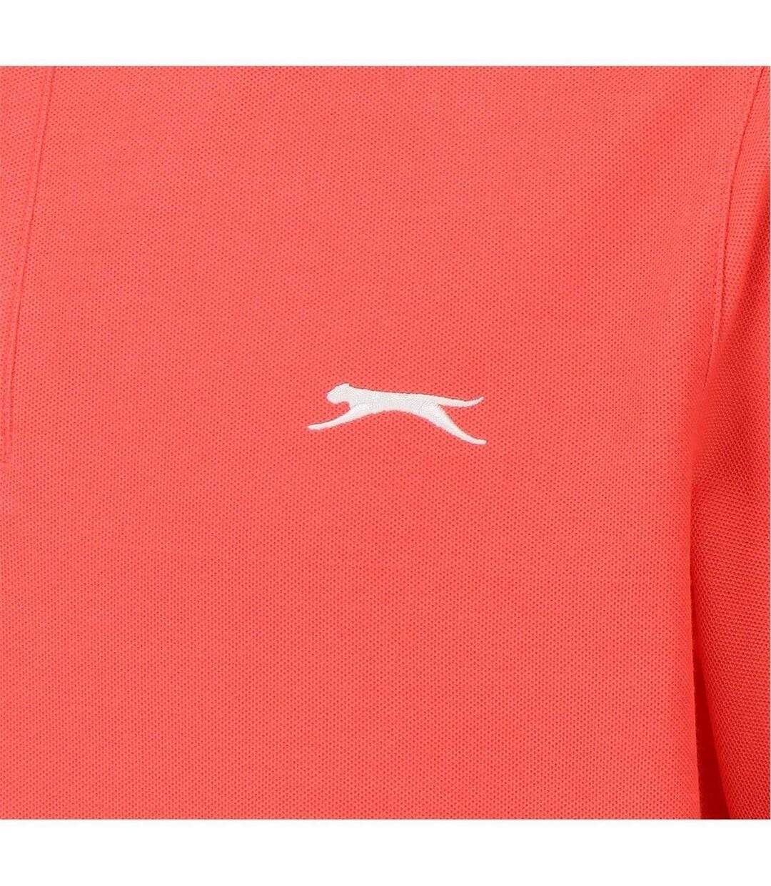 Polo Motif/style Logo Brodé Homme Corail Foncé Slazenger-4