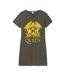 Amplified Womens/Ladies Line Art Crest Queen T-Shirt Dress (Charcoal) - UTGD868