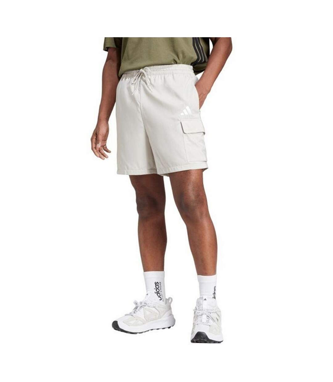 Short À Poches Style Petit Logo Essentials Homme Blanc Adidas-1