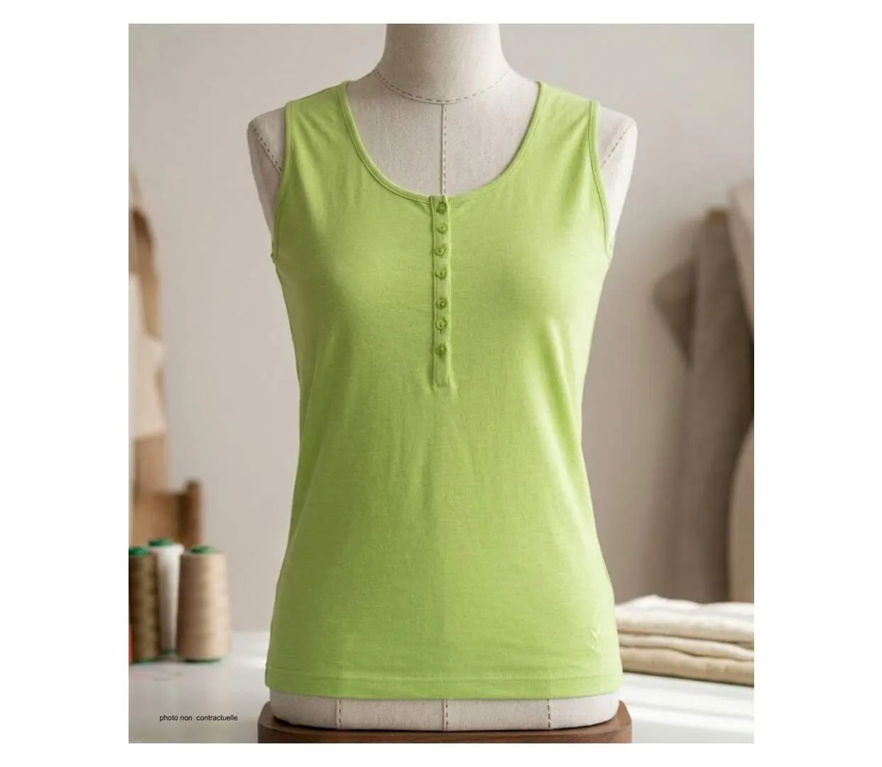 Débardeur femme DALTON3 MAYFLOWER – Top col tunisien en coton flammé pour une fraîcheur absolue-3
