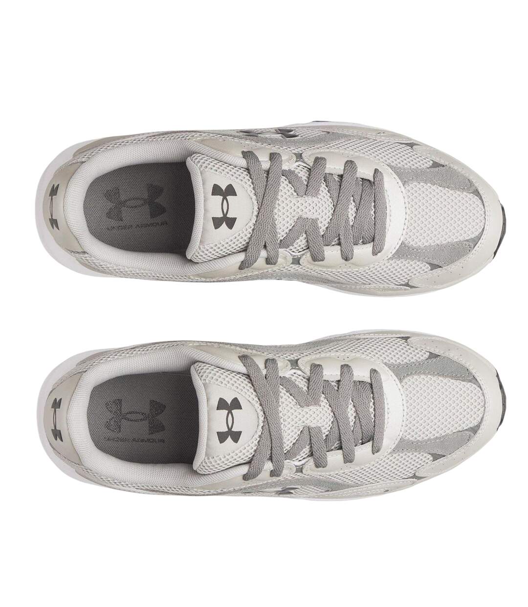 Mens Tech Athletic Leather Trainers Grey Black Under Armour-3