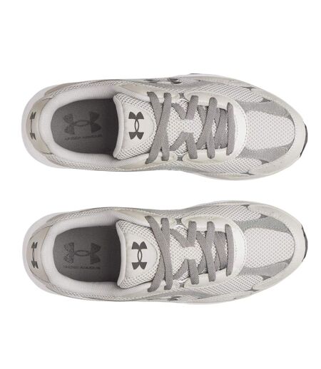Mens Tech Athletic Leather Trainers Grey Black Under Armour
