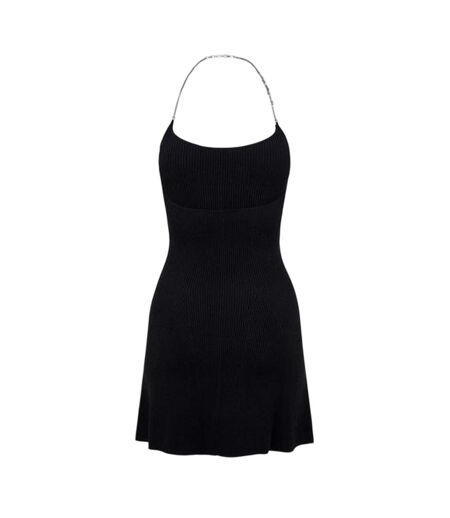 Womens/ladies Chain Halter Neck Mini Dress Black Diesel