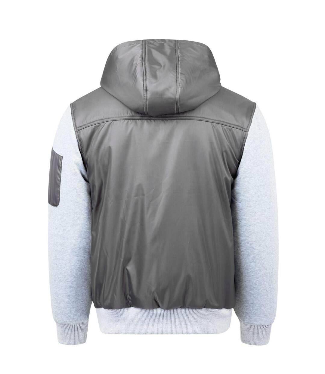 Mens Fleece Lined Jacket Charcoal Fabric-3