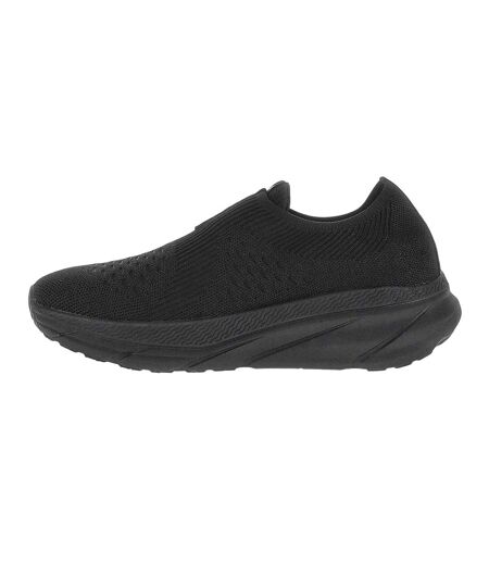 Baskets Italia Run Amf Homme Tout Noir Lotto