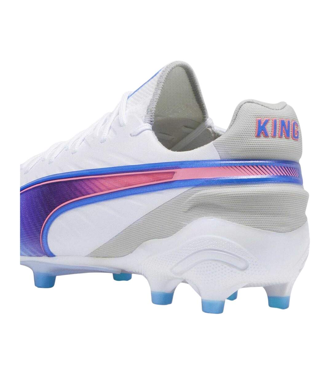 Mens King Ultimate Firm Ground Football Boots White Blue Grey Puma-2