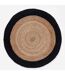 Tapis Rond Déco en Jute Salem 90cm Noir-2