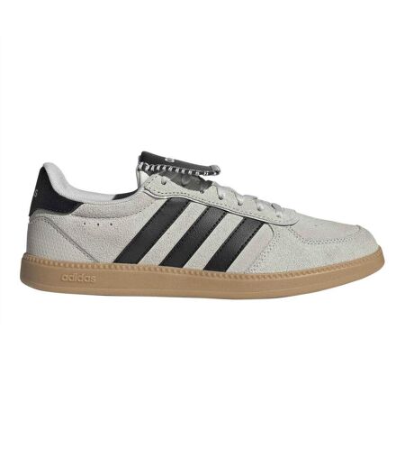 Womens/ladies 3 Stripes Suede Trainers Grey White Gum Adidas