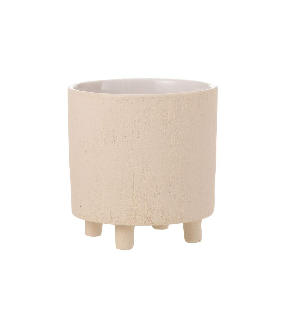 Cache-Pot Déco en Céramique Sable 20cm Beige-1
